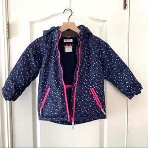 H&M toddler girls hooded padded rain repellent coat jacket